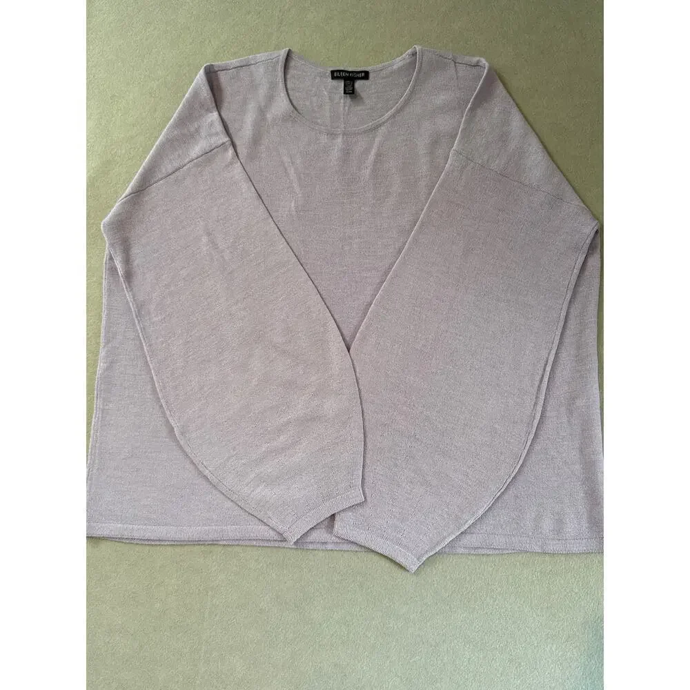 Women’s Eileen Fisher Purple Balloon Sleeve Sweater Shirt Sz M